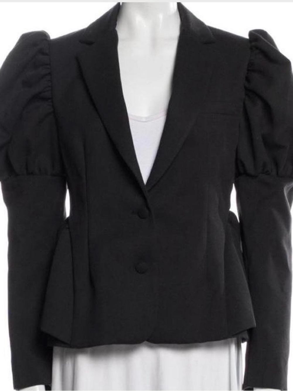 Selkie Black Puff Sleeve Tailored Blazer